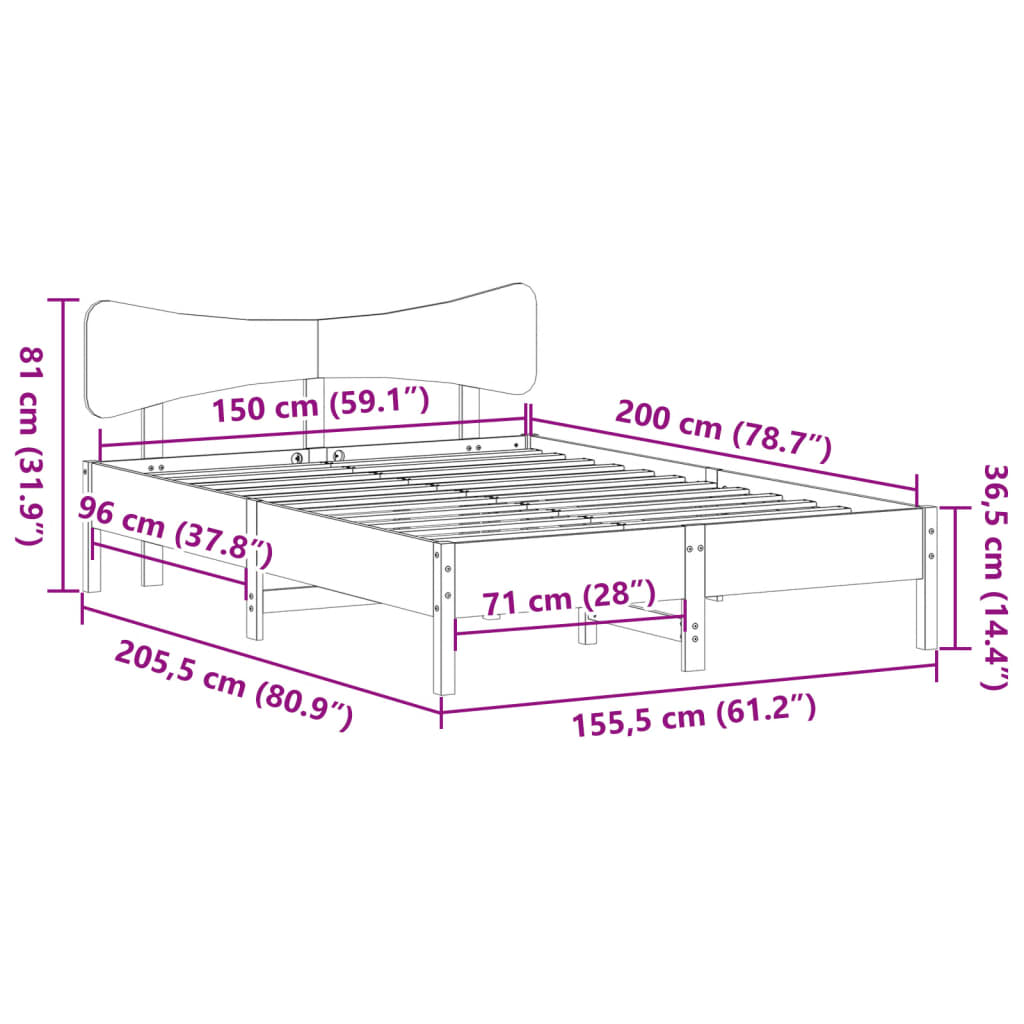 8721158688392_g_en_hd_9 vidaXL Bed Frame without Mattress 150x200 cm Solid Wood Pine - Image 11
