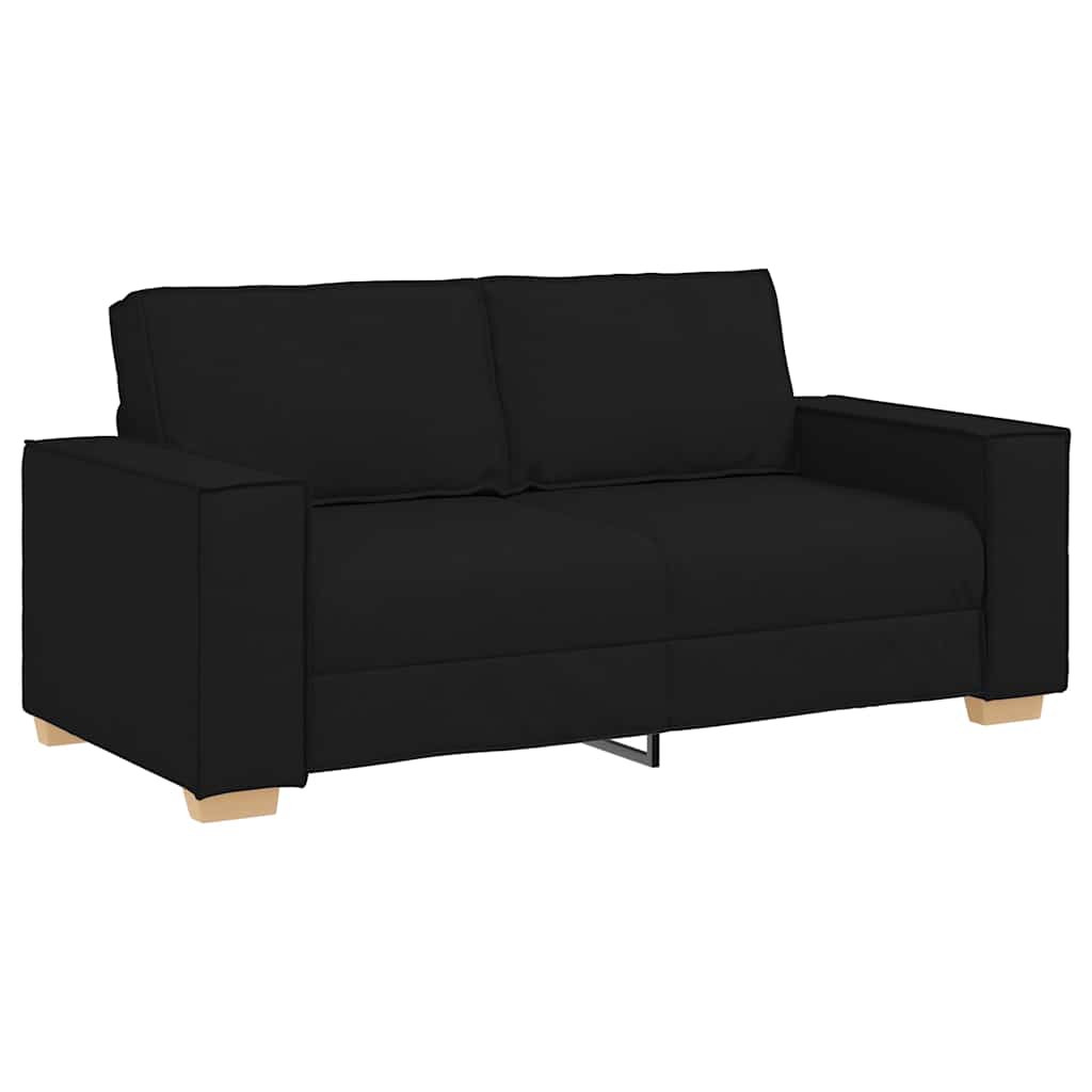 8721158688910_a_en_hd_1 vidaXL 2-Seater Sofa Black 140 cm Fabric - Image 2