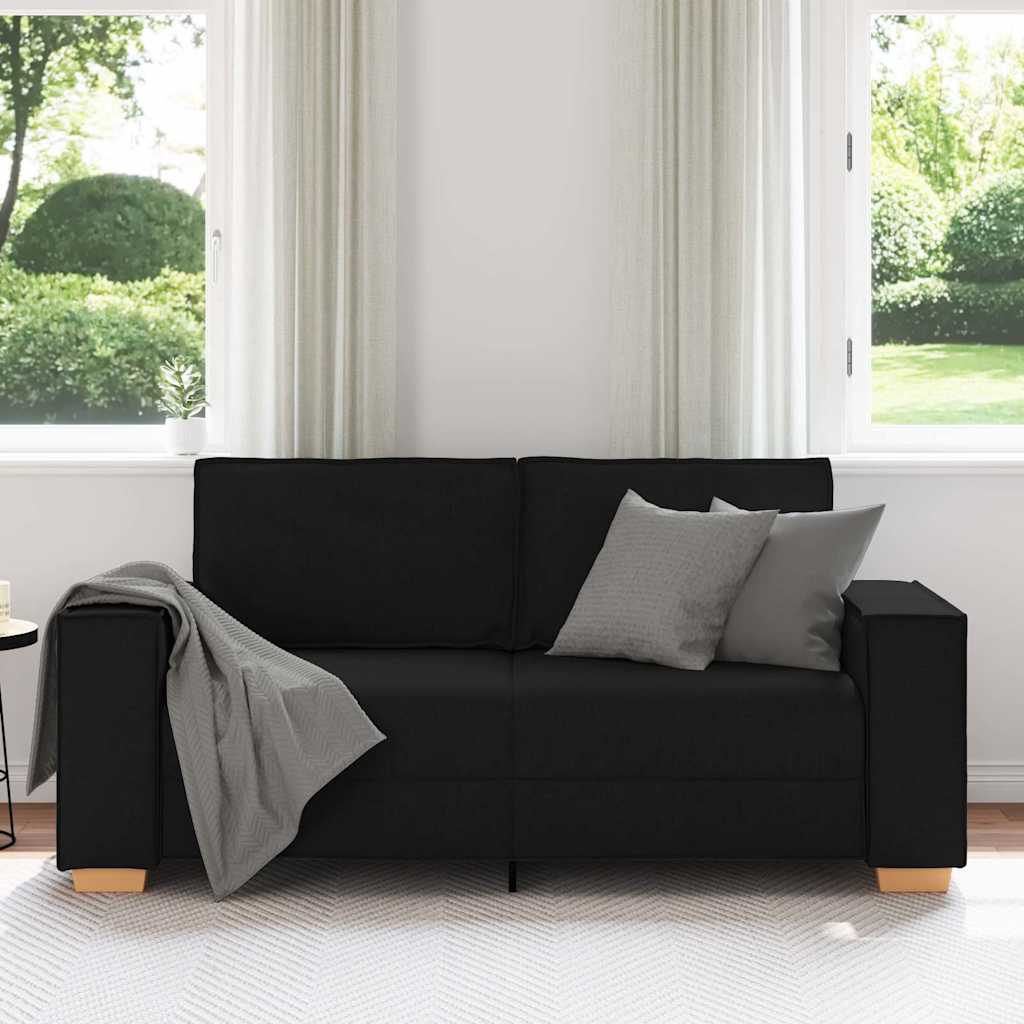 8721158688910_g_en_hd_1 vidaXL 2-Seater Sofa Black 140 cm Fabric - Image 3