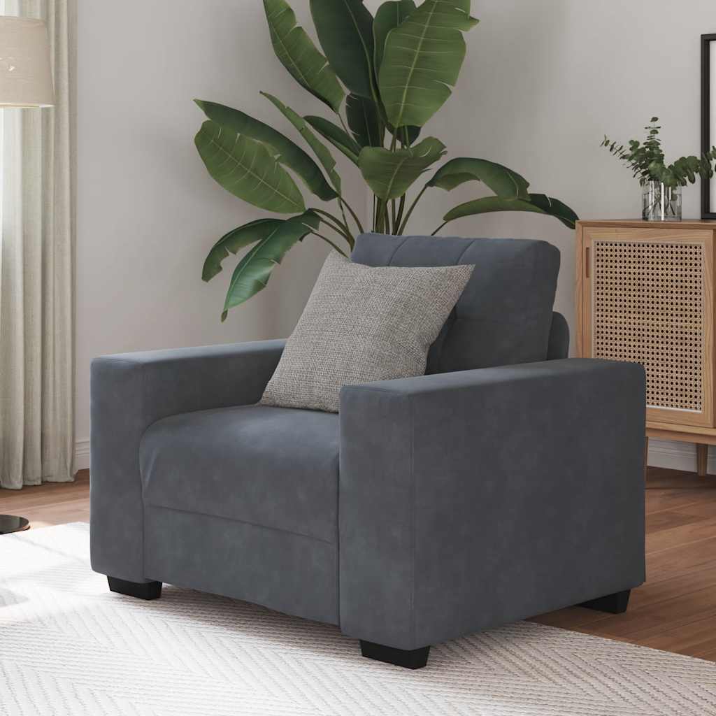 8721158690081_m_en_hd_1 vidaXL Sofa Chair Dark Grey 60 cm Velvet - Image 1