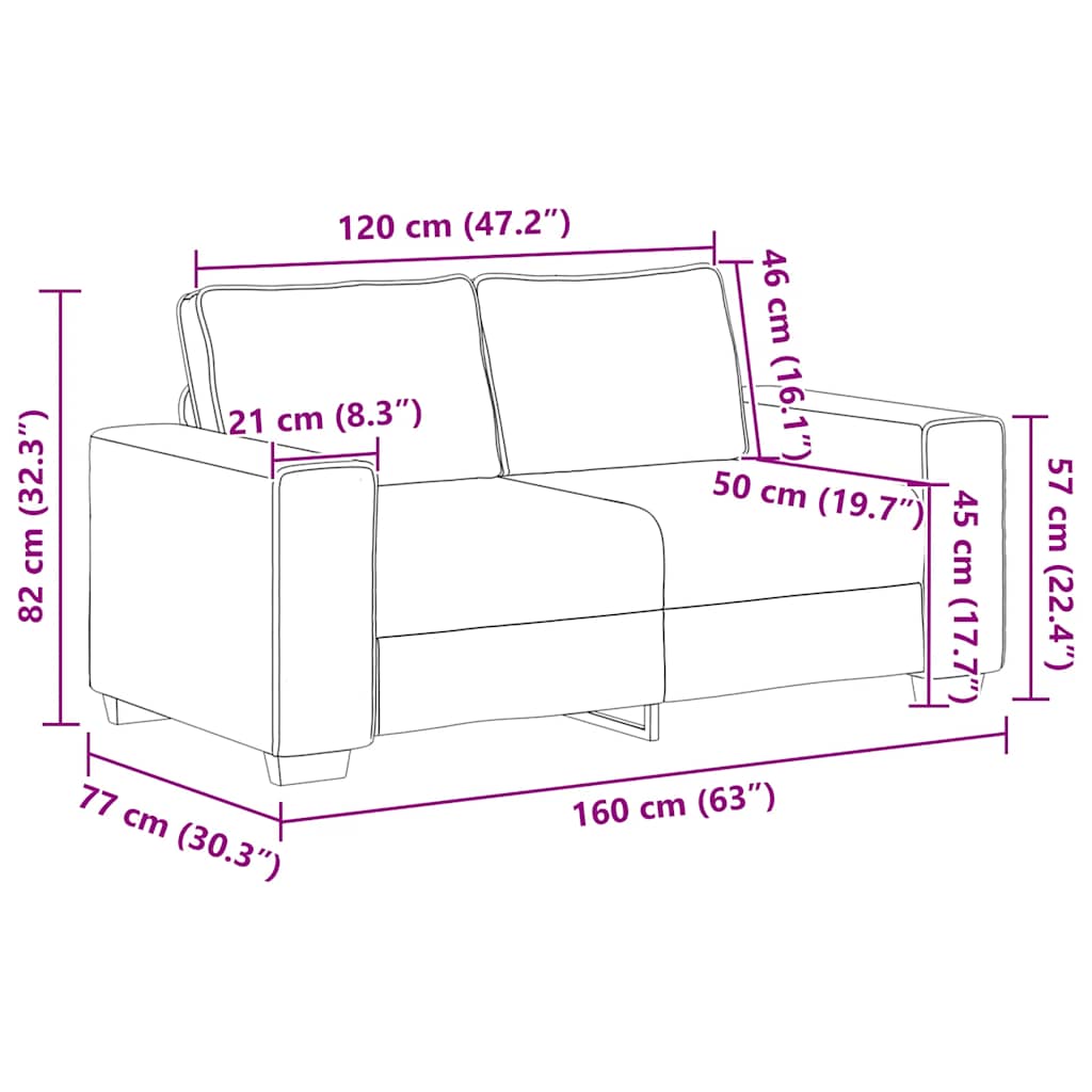 8721158690678_g_en_hd_7 vidaXL 2-Seater Sofa Black 120 cm Fabric - Image 9