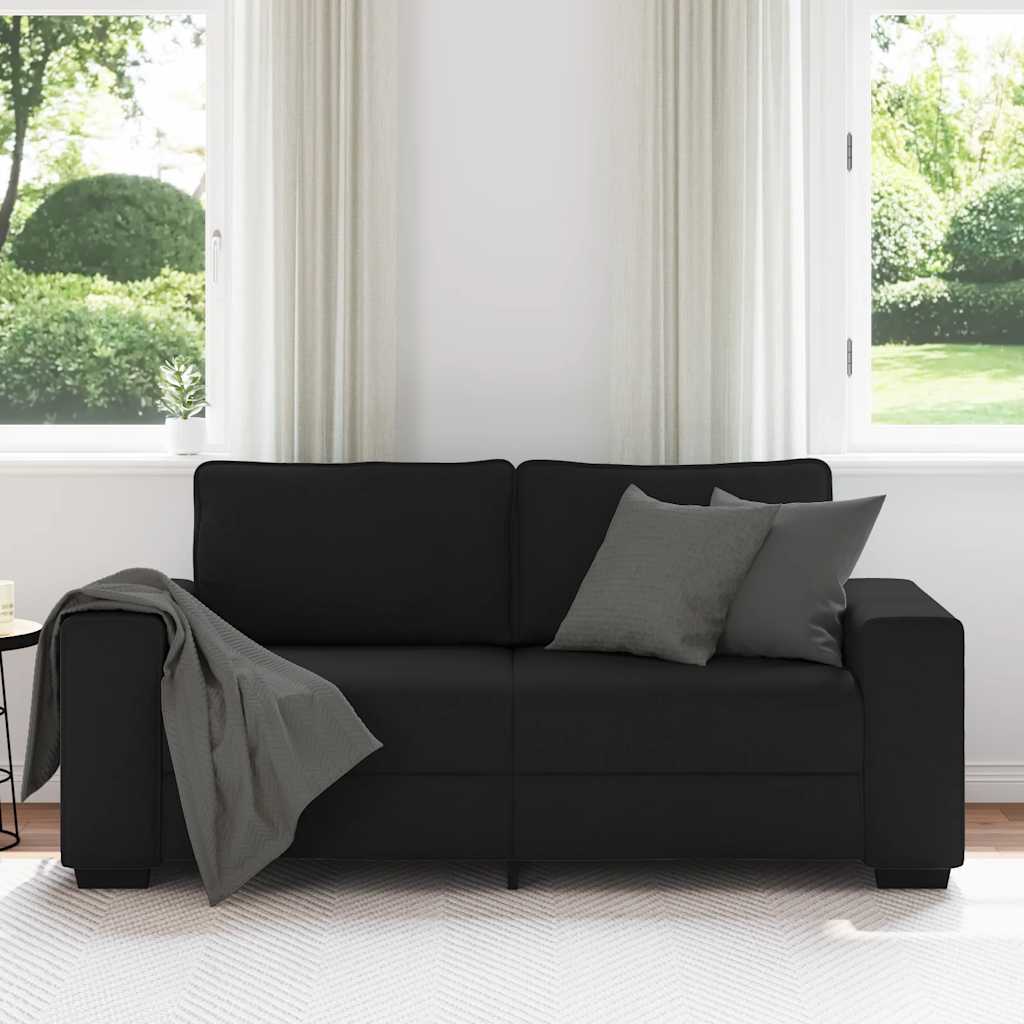 8721158690777_g_en_hd_1 vidaXL 2-Seater Sofa Black 140 cm Fabric - Image 3