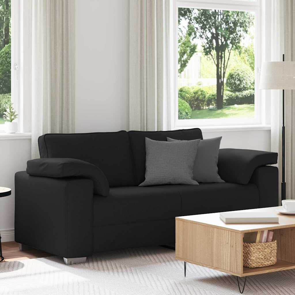 vidaXL Sofa with Cushion Black 180 x 77 x 82 cm Fabric