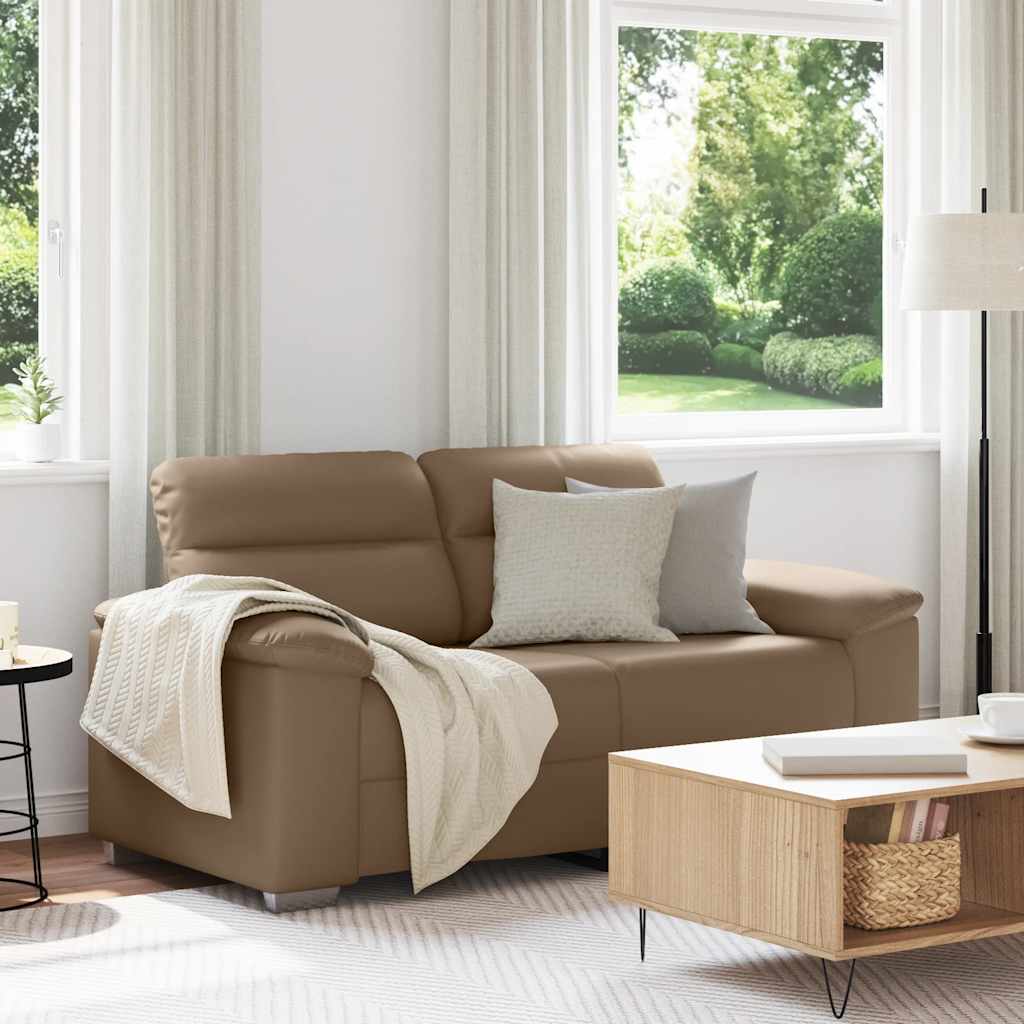 vidaXL 2-Seater Sofa Cappuccino 120 cm Faux Leather