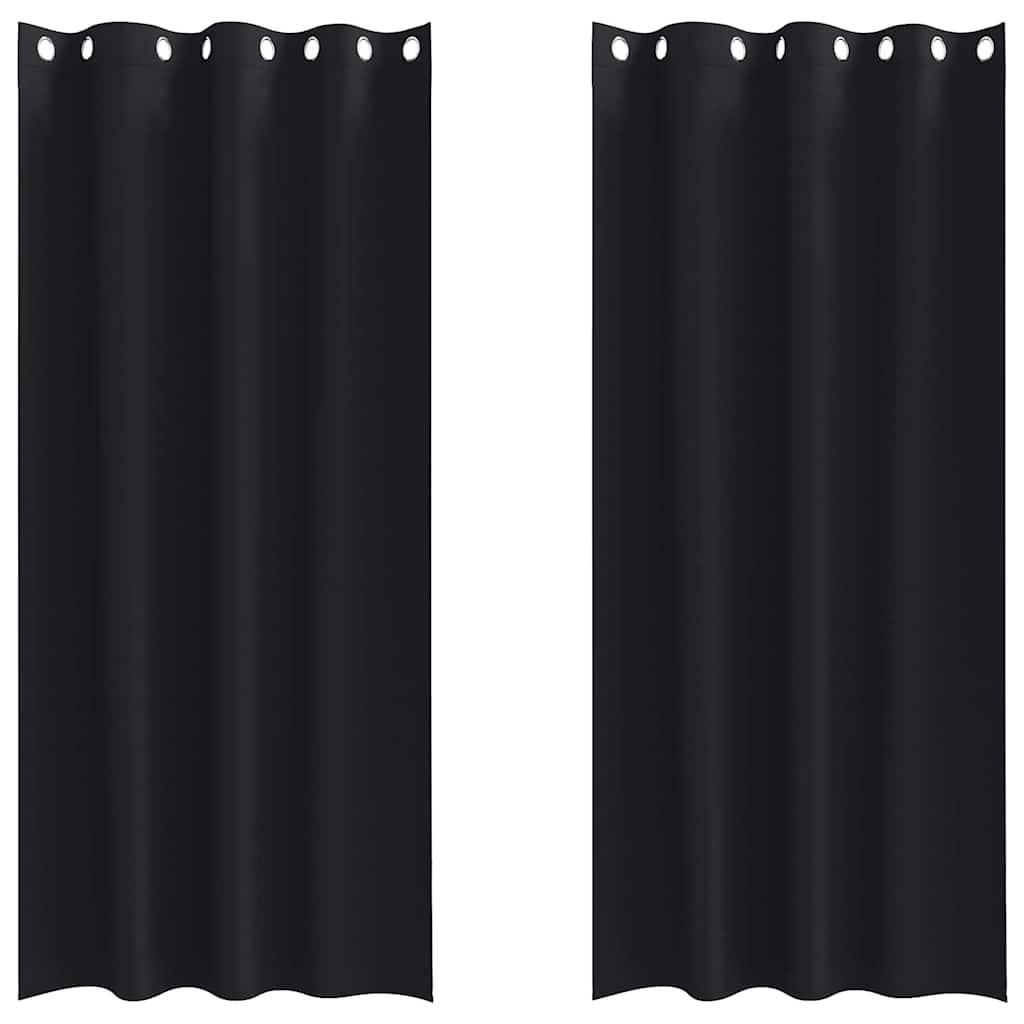 8721158694126_wbg-fr-m_en_hd_1 vidaXL Curtains with Curtains 2 pcs Black 245x140cm Polyester - Image 2