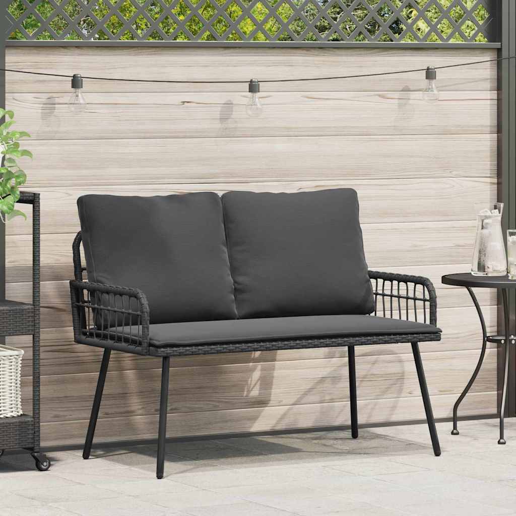 vidaXL Garden Bench with Cushion Grey 114 x 64 x 78cm Metal