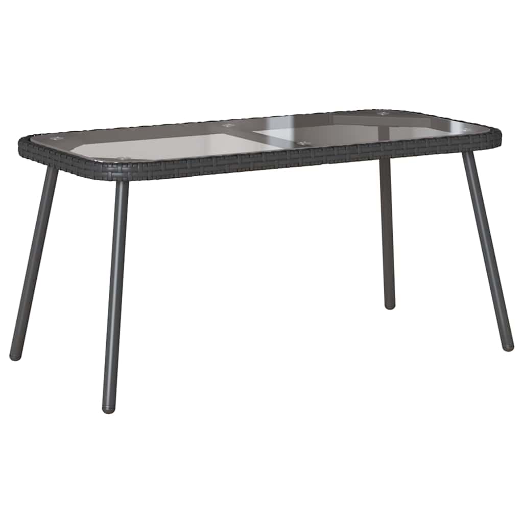8721158710963_wbg-an-m_en_hd_1 vidaXL Coffee Table Black 90 x 45 x 43 cm Poly Rattan and glass - Image 2