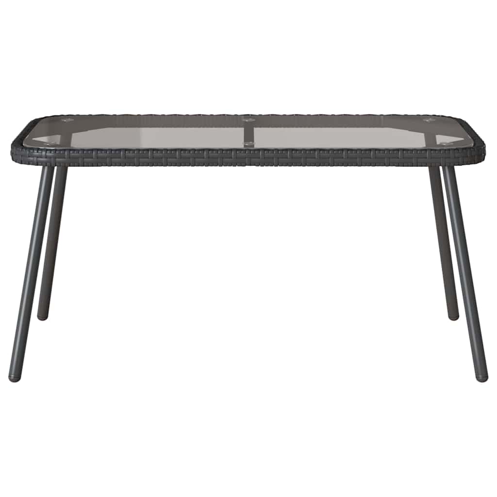 8721158710963_wbg-fr_en_hd_2 vidaXL Coffee Table Black 90 x 45 x 43 cm Poly Rattan and glass - Image 5