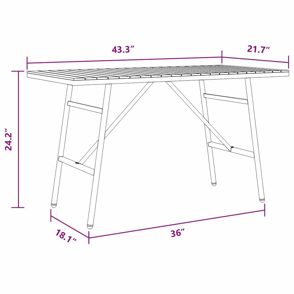 8721158710987_wbg-siz_en_hd_1 vidaXL Dining Table Brown 110 x 55 x 62 cm Solid Acacia wood - Image 10