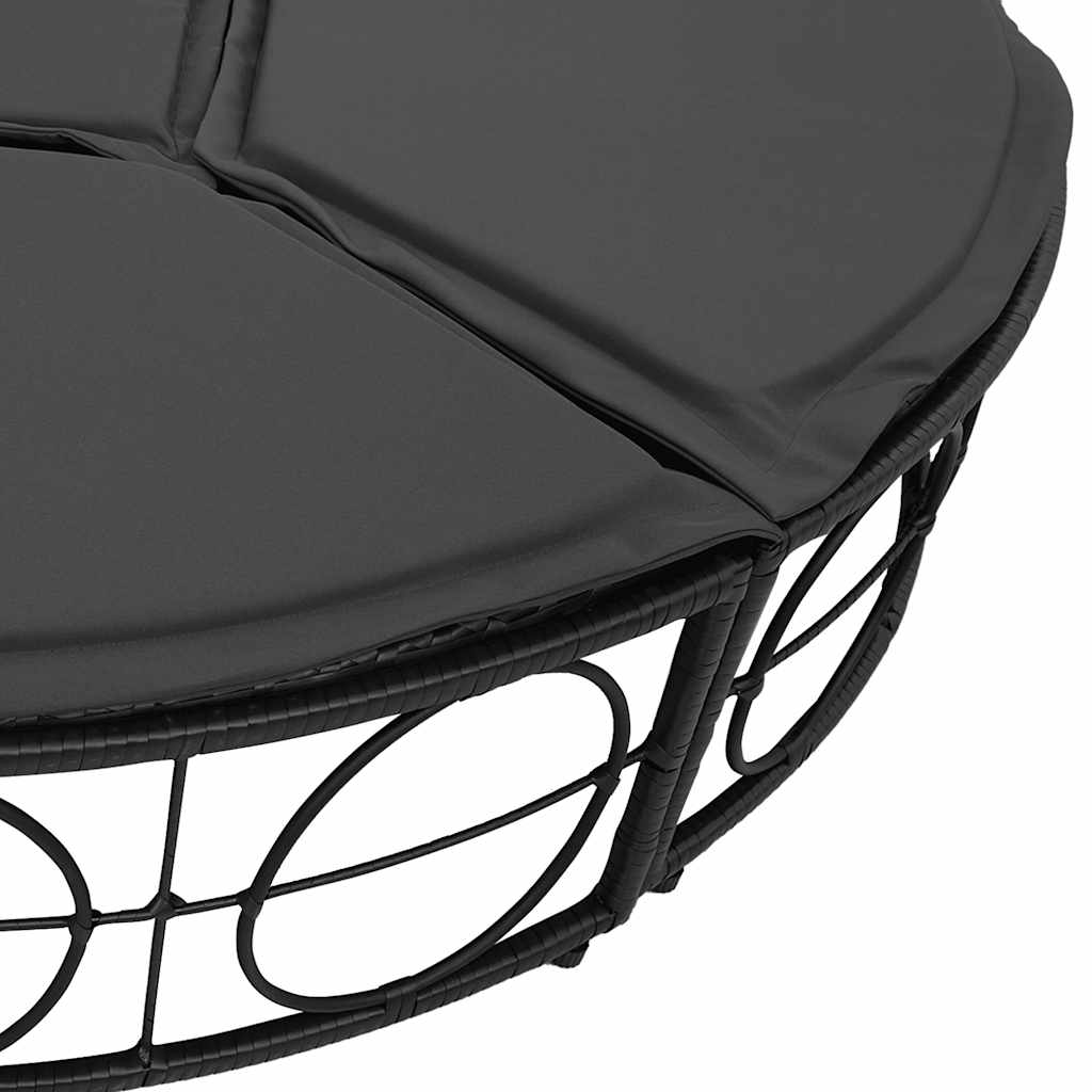 8721158713773_g_en_hd_8 vidaXL Outdoor Lounge Bed with Canopy and Cushions Black Poly Rattan - Image 10