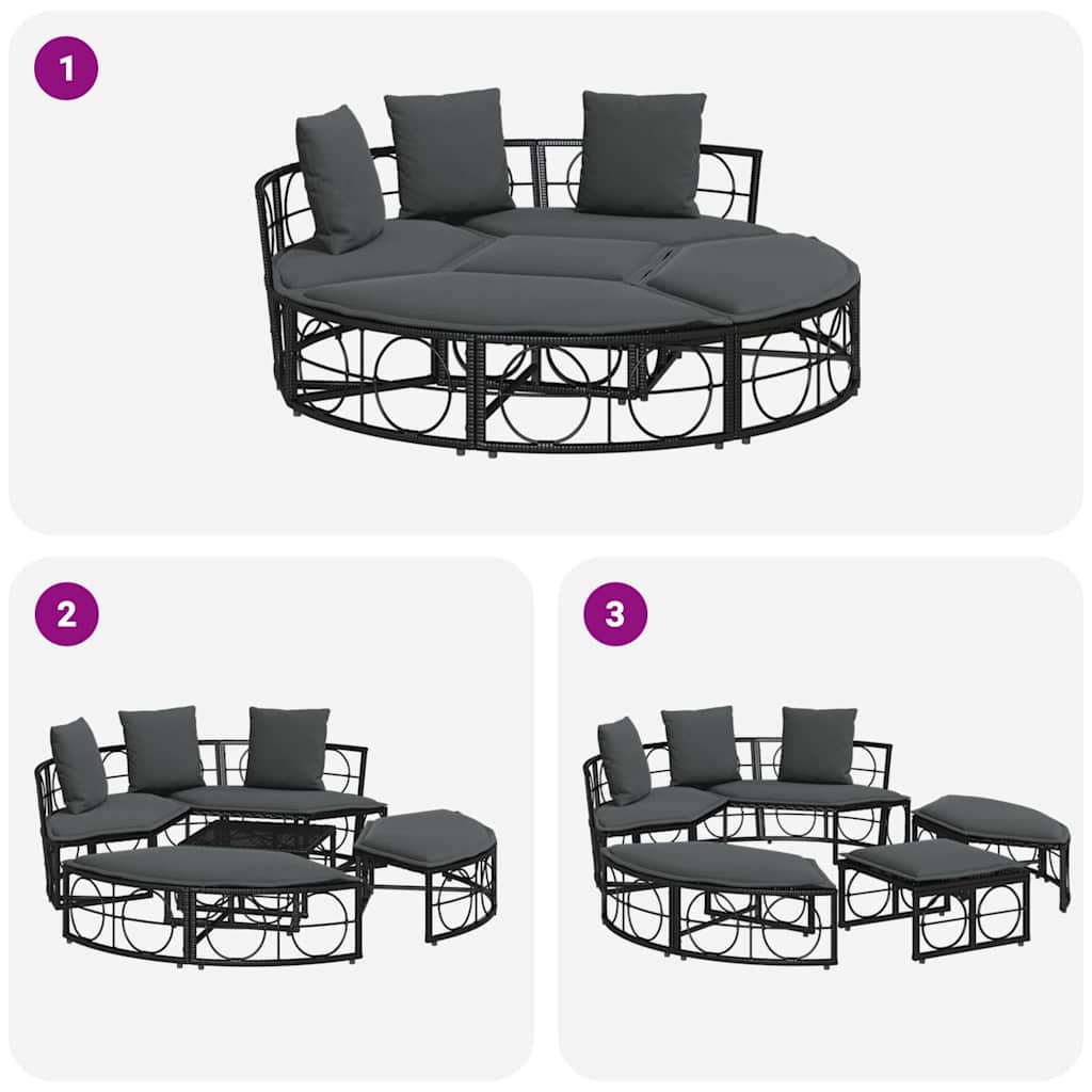 8721158713797_g_en_hd_7 vidaXL Outdoor Lounge Bed without Canopy Black Poly Rattan - Image 9