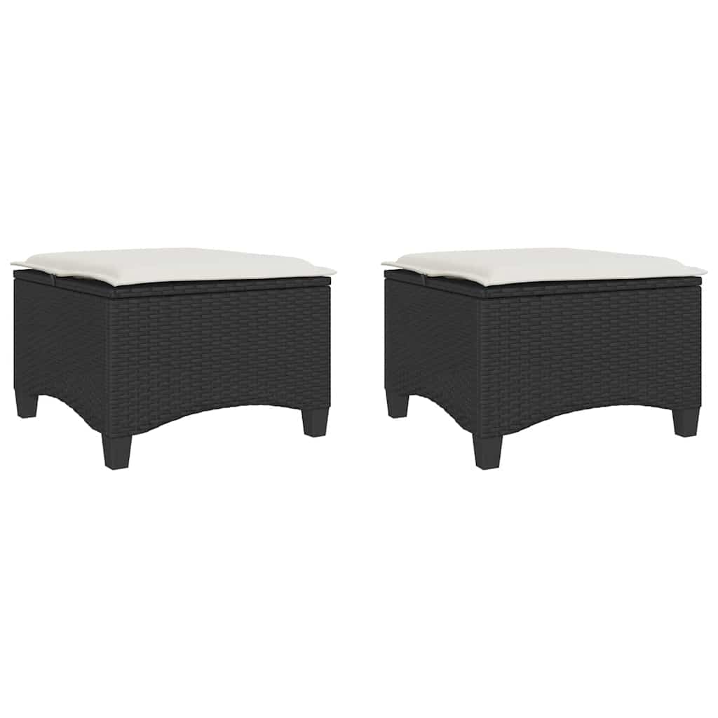 8721158713896_a_en_hd_1 vidaXL Garden Stools with Cushions 2 pcs Black 55x55x36 cm Poly Rattan - Image 2