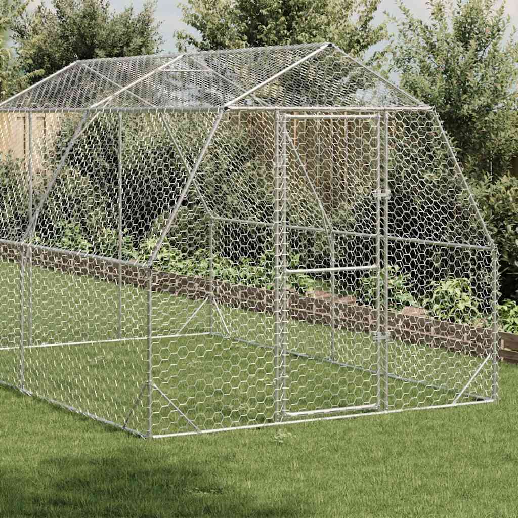8721158714350_g_en_hd_1 vidaXL Chicken Run 2.5x4x2.25 m Galvanised Steel - Image 2