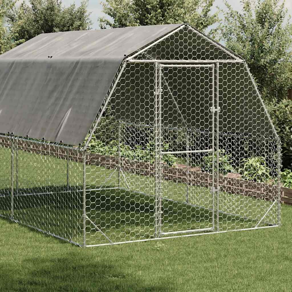 8721158714404_g_en_hd_1 vidaXL Chicken Run with Roof 2.5x4x2.25 m Galvanised Steel - Image 2