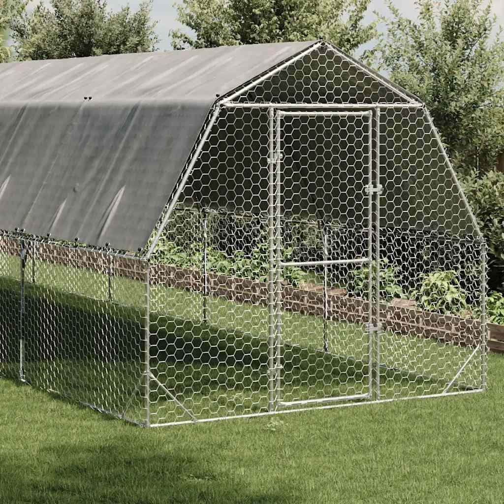8721158714435_g_en_hd_1 vidaXL Chicken Run with Roof 2.5x10x2.25 m Galvanised Steel - Image 2