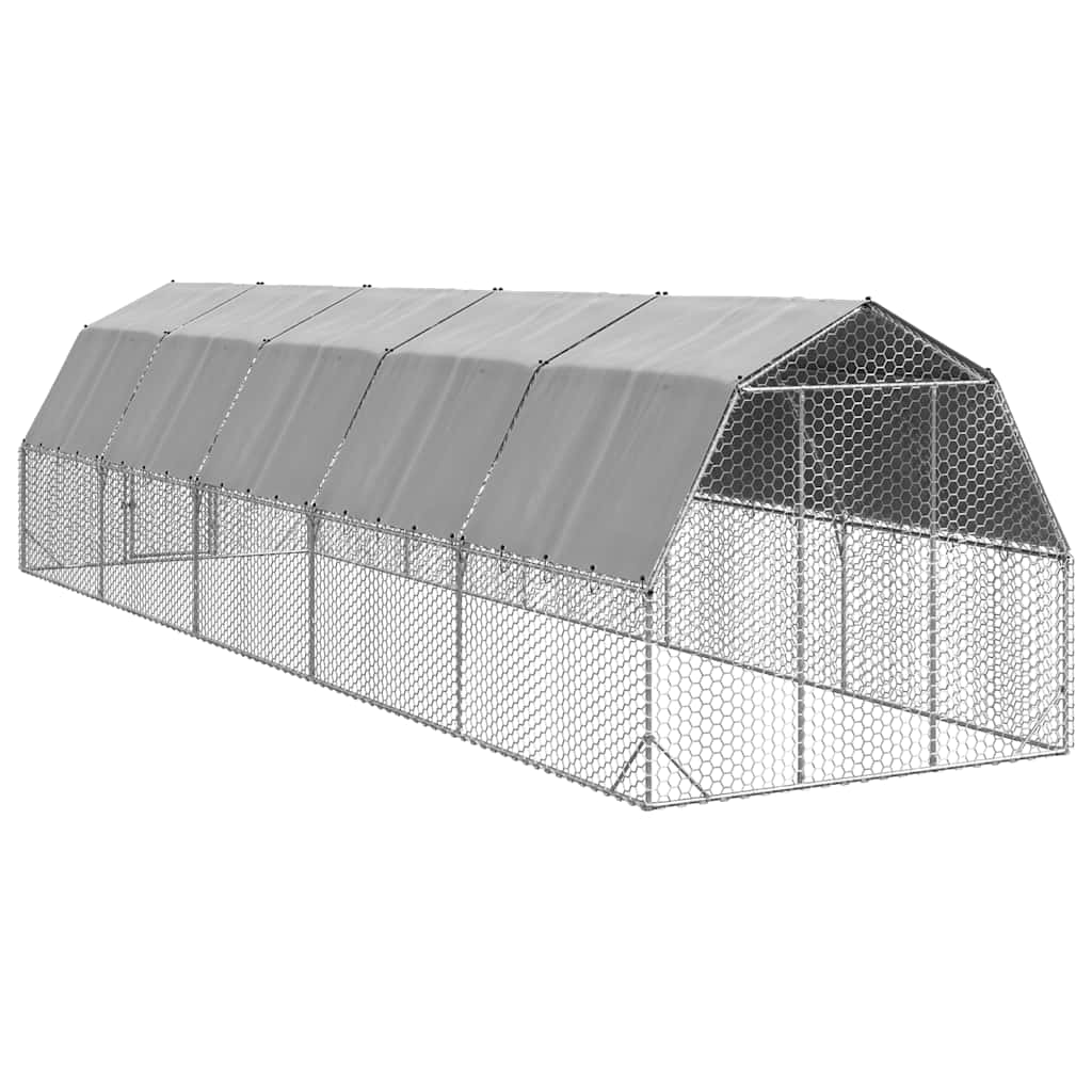 8721158714435_g_en_hd_4 vidaXL Chicken Run with Roof 2.5x10x2.25 m Galvanised Steel - Image 5