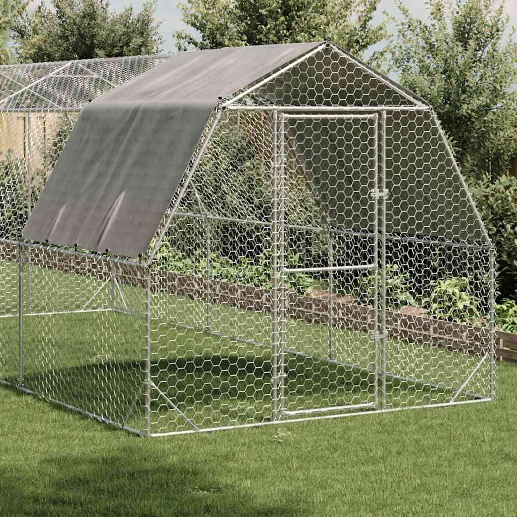 8721158714466_g_en_hd_1 vidaXL Chicken Run with Roof 2.5x6x2.25 m Galvanised Steel - Image 2