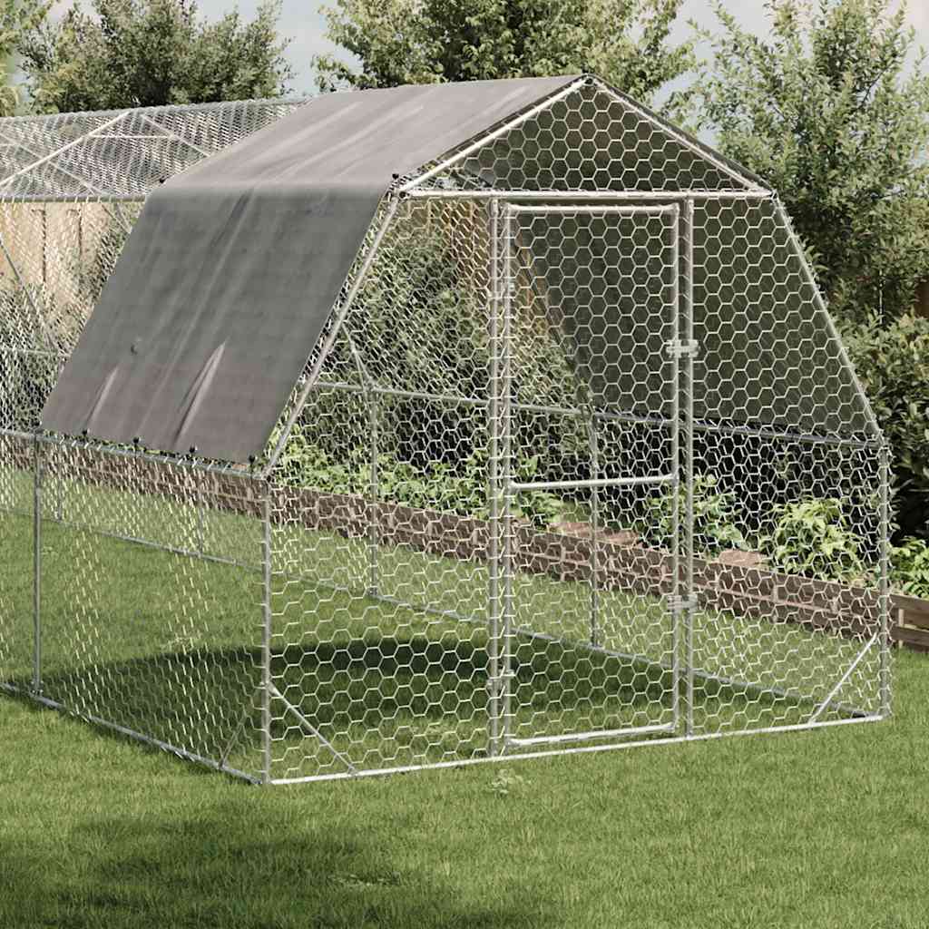 8721158714480_g_en_hd_1 vidaXL Chicken Run with Roof 2.5x10x2.25 m Galvanised Steel - Image 2