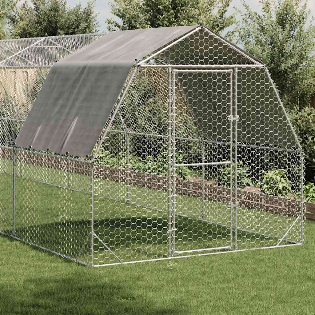8721158714497_g_en_hd_1 vidaXL Chicken Run with Roof 2.5x12x2.25 m Galvanised Steel - Image 2