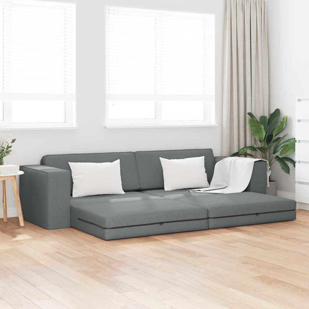 vidaXL Floor Sofa Bed Dark Grey 245 x 78 x 77 cm Fabric