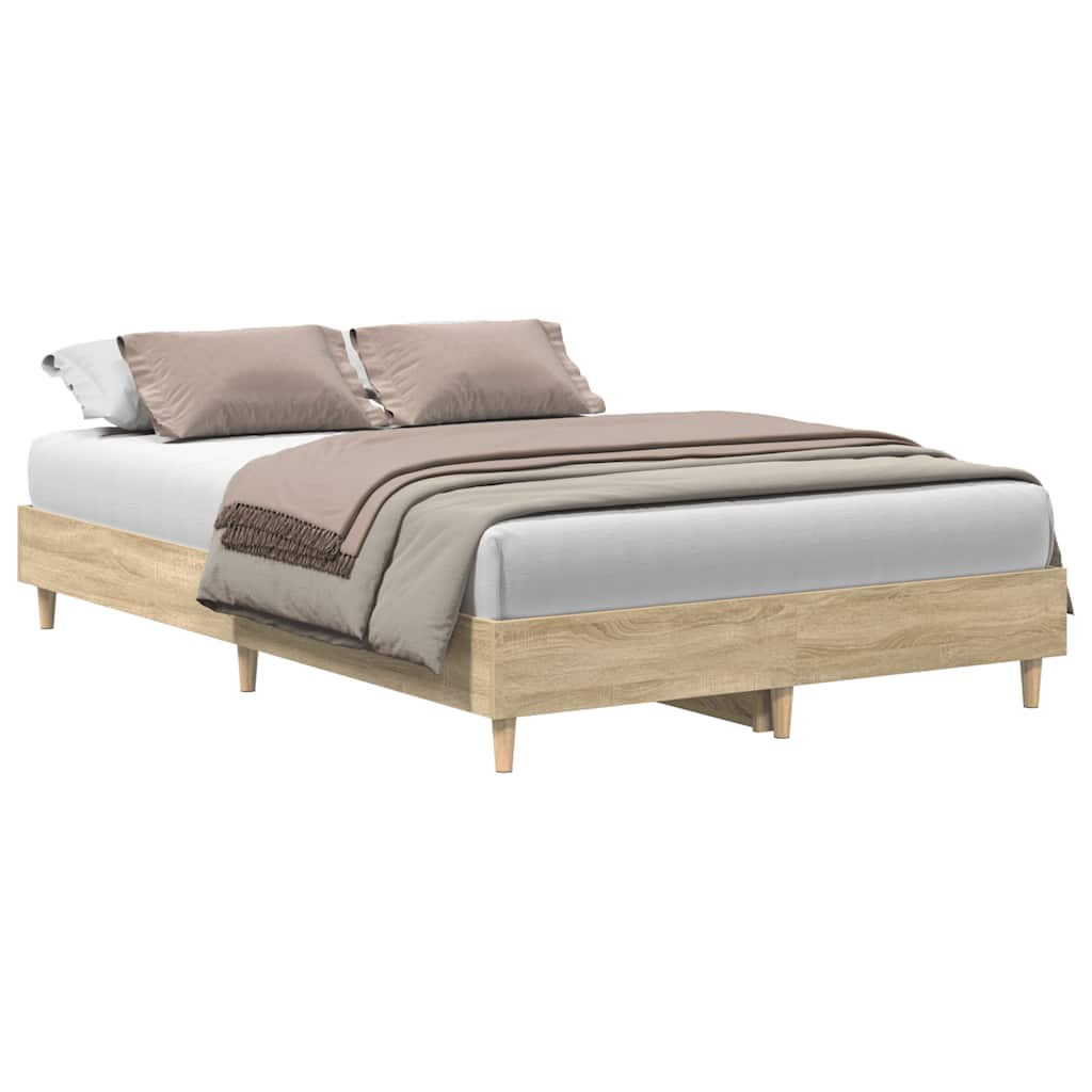 8721158718884_a_en_hd_1 vidaXL Bed Frame No Mattress Sonoma Oak 135x190 cm Engineered Wood - Image 2