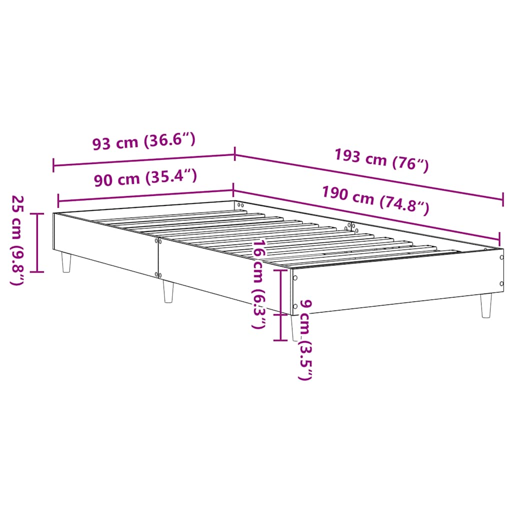 8721158719041_g_en_hd_8 vidaXL Bed Frame No Mattress Sonoma Oak 90x190 cm Engineered Wood - Image 10