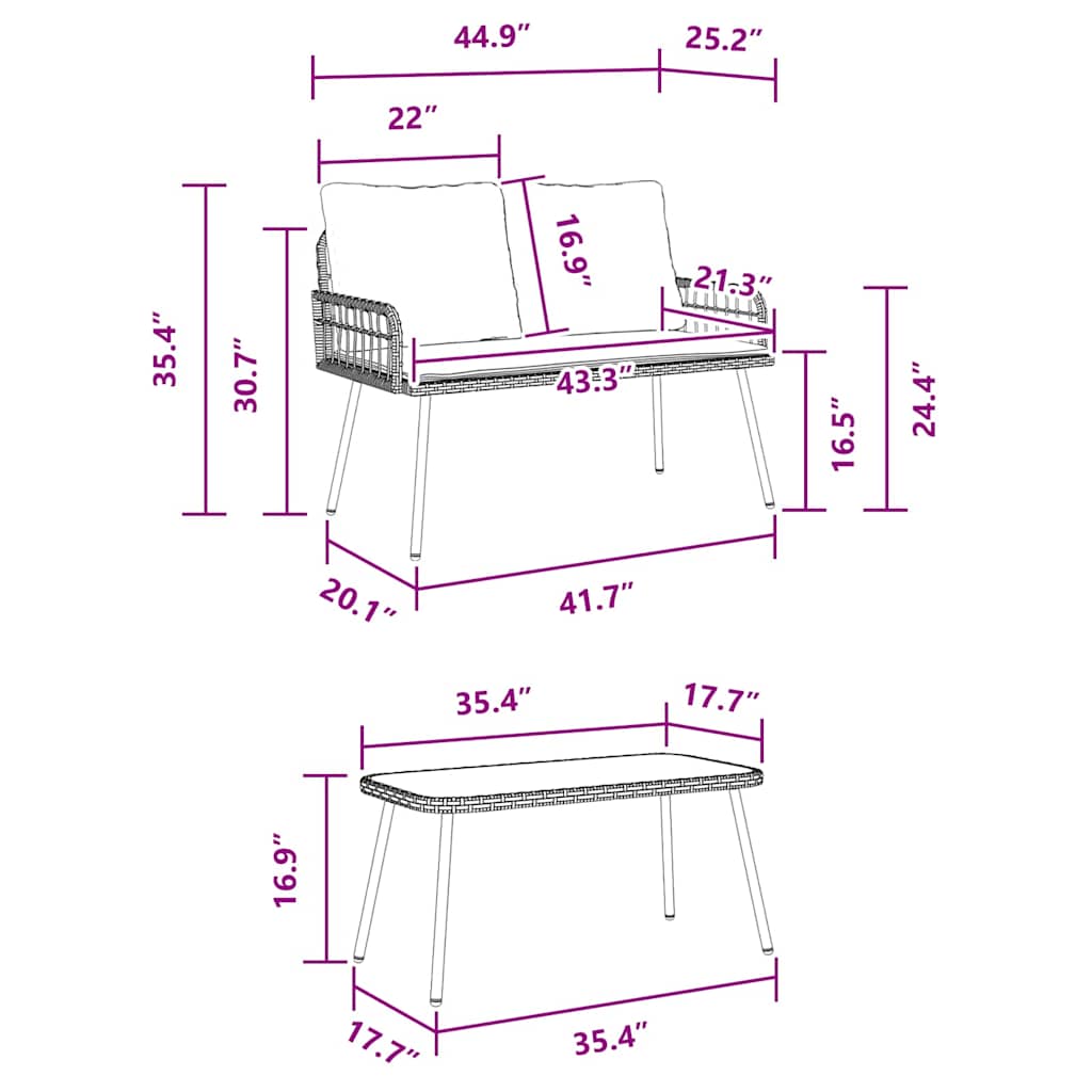 8721158721396_wbg-siz_en_hd_1 vidaXL Garden Dining Set 2 pcs Black Poly Rattan - Image 10