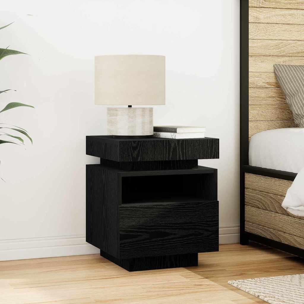 8721158725424_mo-im_en_hd_2 vidaXL Bedside Cabinet with Drawer 2 pcs Black oak 40 x 39 x 48.5 cm - Image 4