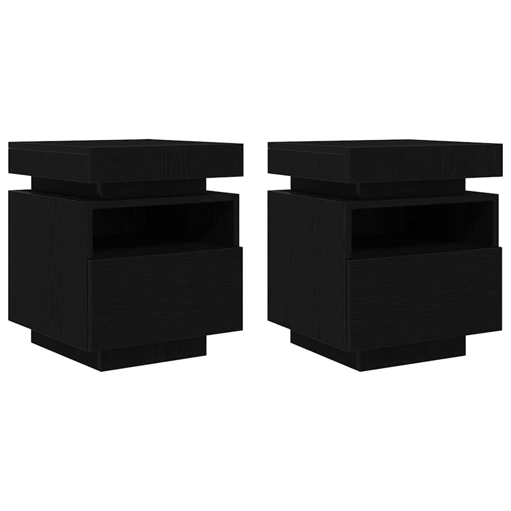 8721158725424_wbg-an-m_en_hd_3 vidaXL Bedside Cabinet with Drawer 2 pcs Black oak 40 x 39 x 48.5 cm - Image 7