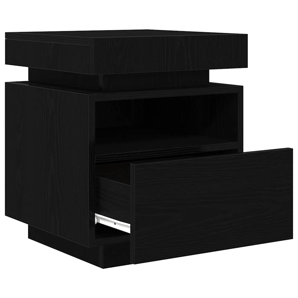 8721158725424_wbg-an_en_hd_2 vidaXL Bedside Cabinet with Drawer 2 pcs Black oak 40 x 39 x 48.5 cm - Image 6