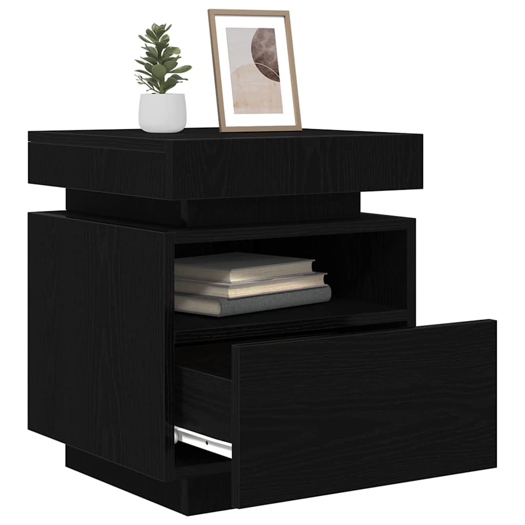 8721158725424_wbg-mo_en_hd_1 vidaXL Bedside Cabinet with Drawer 2 pcs Black oak 40 x 39 x 48.5 cm - Image 3