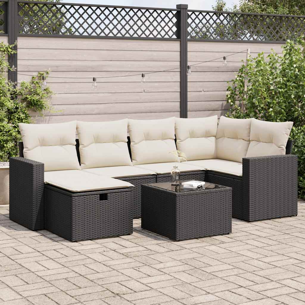 8721158728289_m_en_hd_1 vidaXL 7 Piece Garden Sofa Set with Cushions Black Poly Rattan - Image 1