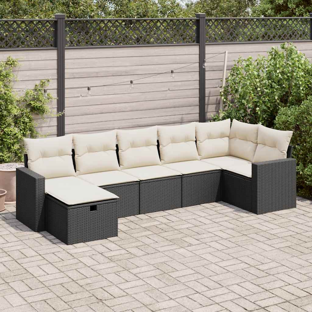 8721158728388_m_en_hd_1 vidaXL 7 Piece Garden Sofa Set with Cushions Black Poly Rattan - Image 1