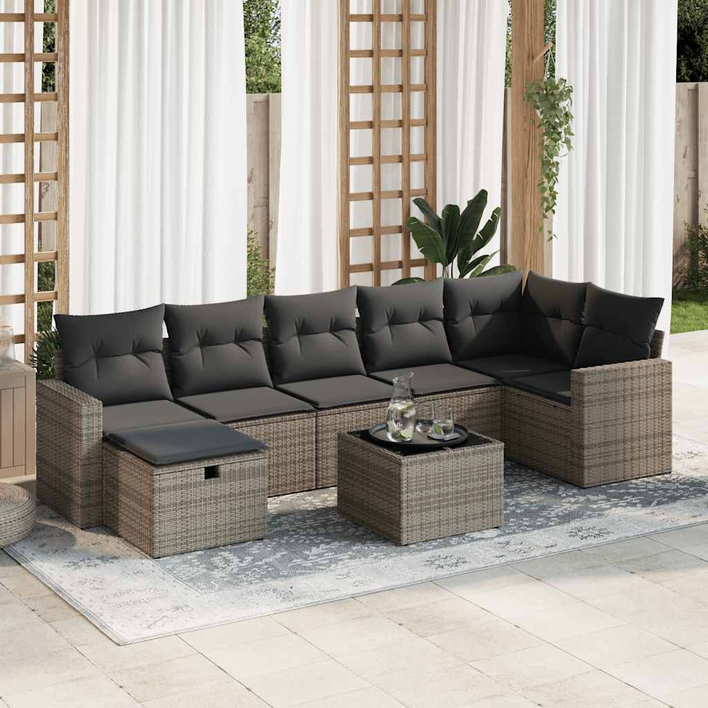 8721158728524_m_en_hd_1 vidaXL 8 Piece Garden Sofa Set with Cushions Grey Poly Rattan - Image 1