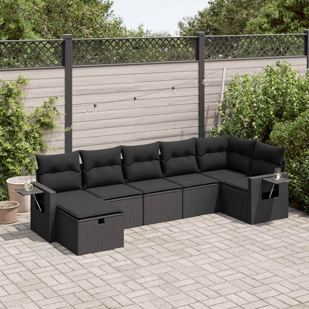 8721158729378_m_en_hd_1 vidaXL 7 Piece Garden Sofa Set with Cushions Black Poly Rattan - Image 1