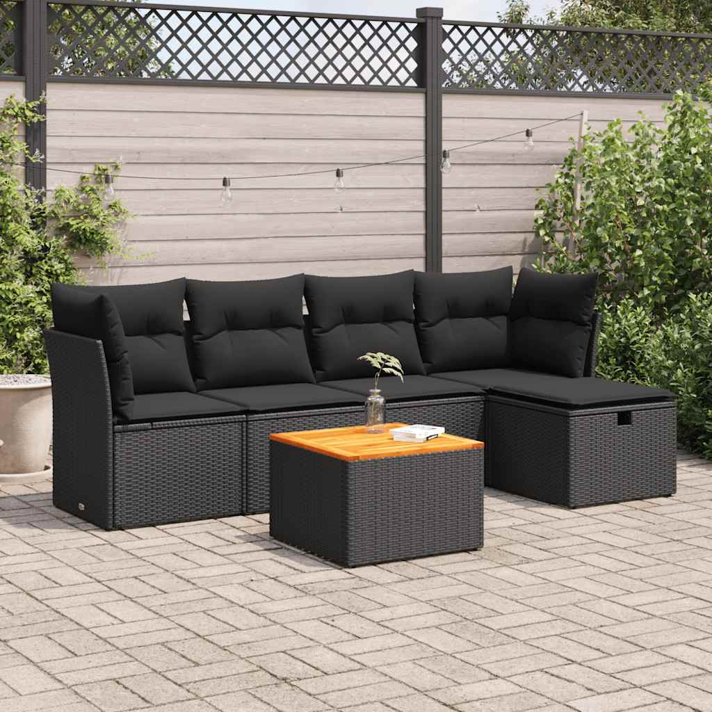8721158731876_m_en_hd_1 vidaXL 6 Piece Garden Sofa Set with Cushions Black Poly Rattan - Image 1