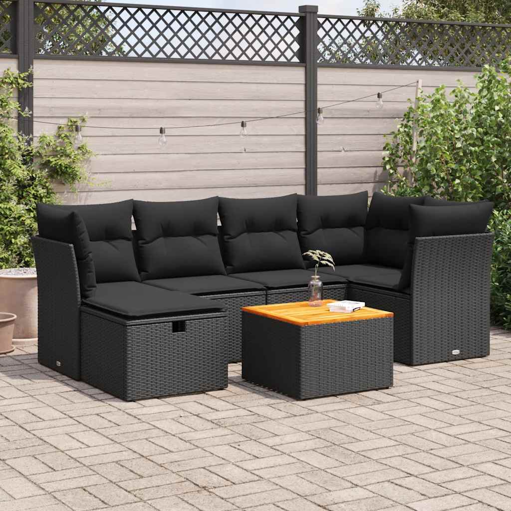 8721158731944_m_en_hd_1 vidaXL 7 Piece Garden Sofa Set with Cushions Black Poly Rattan - Image 1