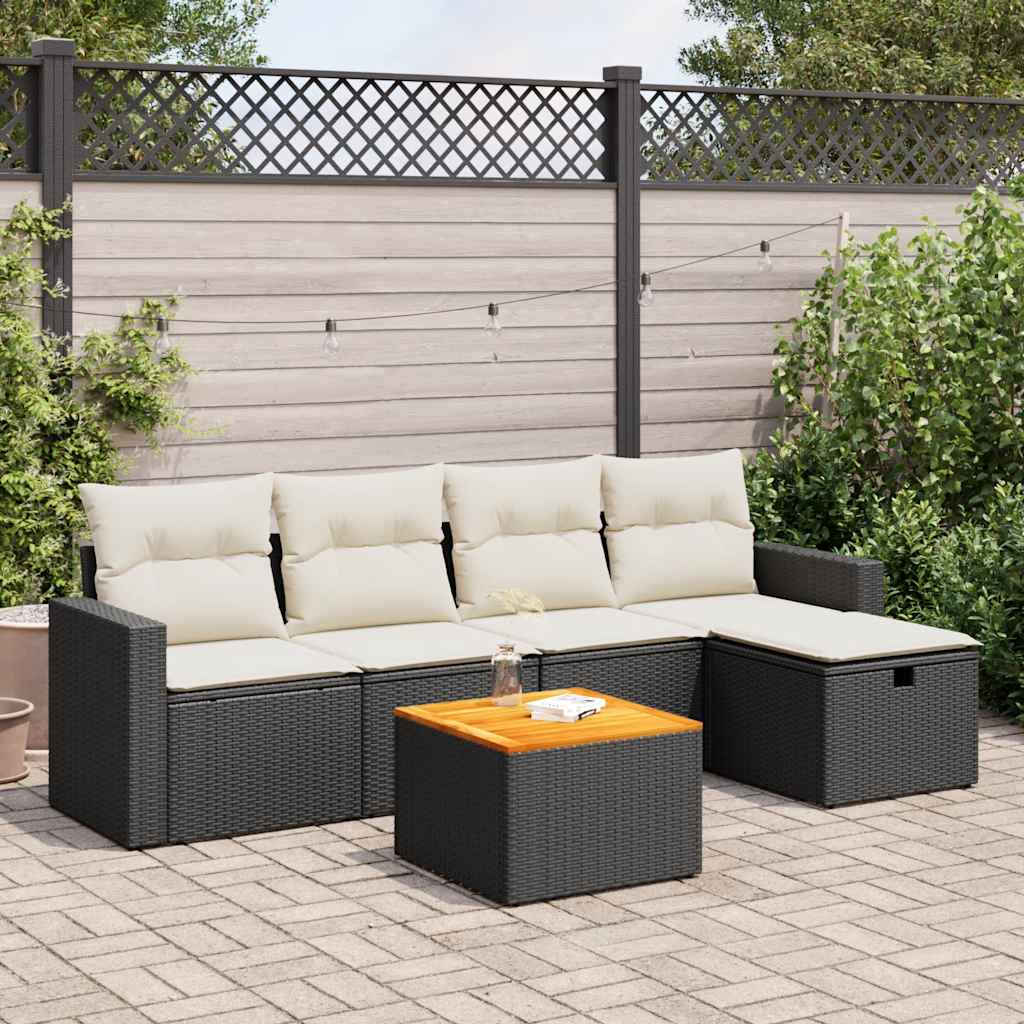 8721158732163_m_en_hd_1 vidaXL 6 Piece Garden Sofa Set with Cushions Black Poly Rattan - Image 1