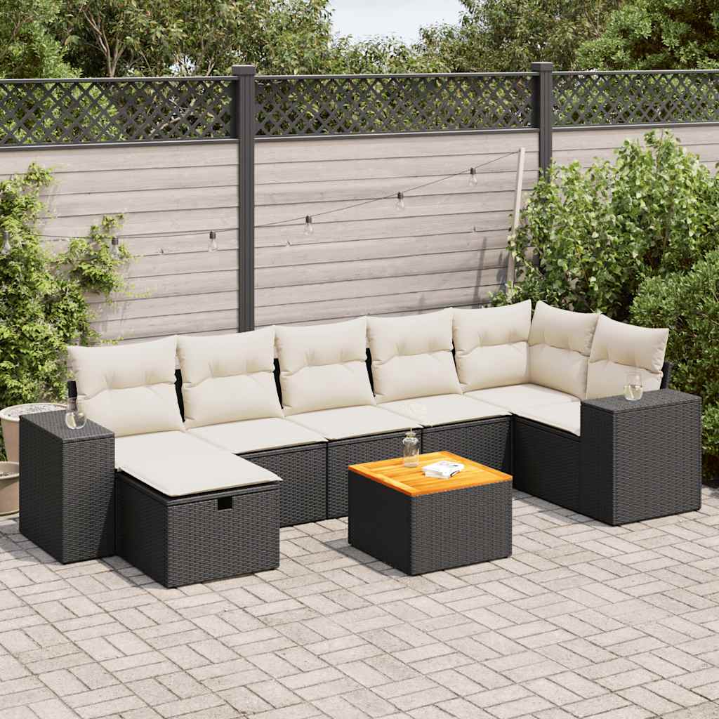 8721158733146_m_en_hd_1 vidaXL 8 Piece Garden Sofa Set with Cushions Black Poly Rattan - Image 1