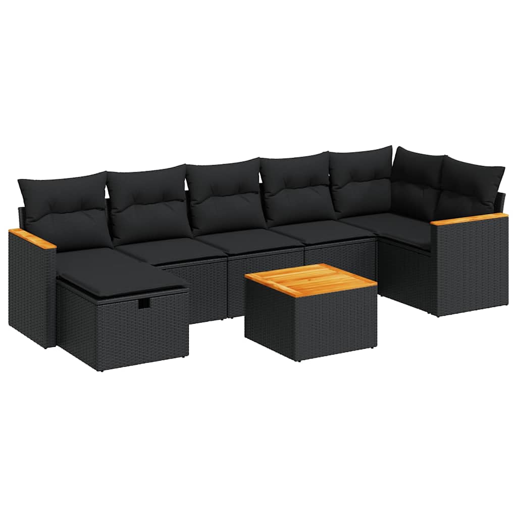8721158733696_a_en_hd_1 vidaXL 8 Piece Garden Sofa Set with Cushions Black Poly Rattan - Image 2