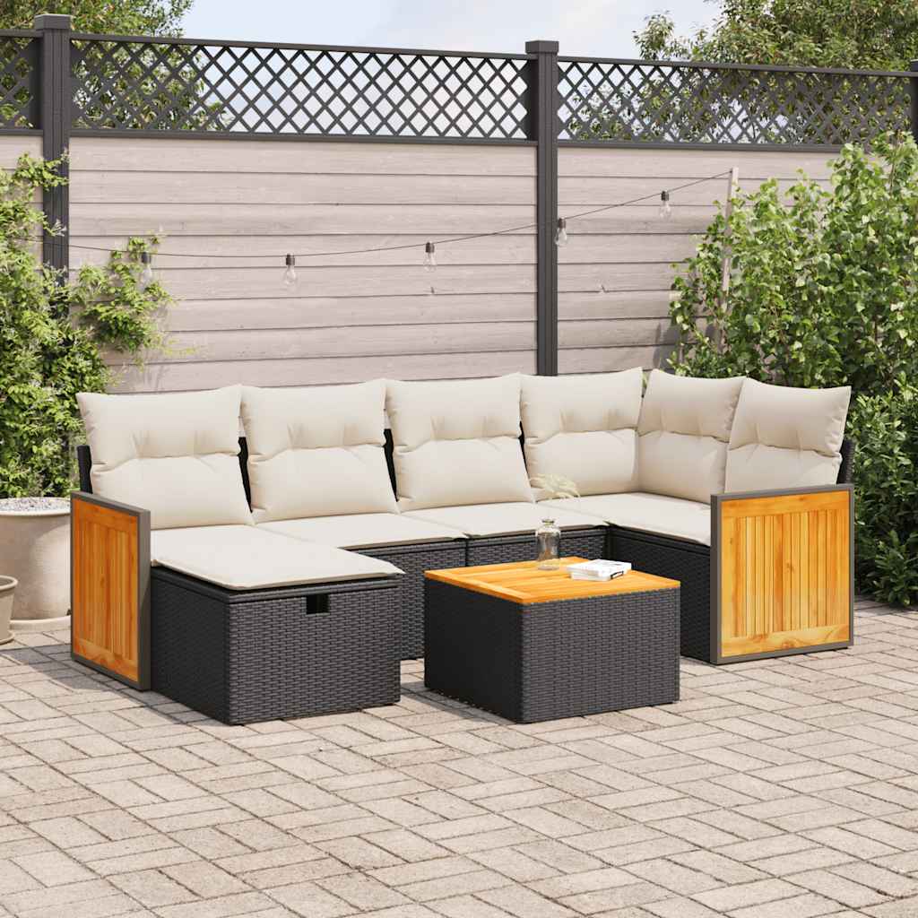 8721158734686_m_en_hd_1 vidaXL 7 Piece Garden Sofa Set with Cushions Black Poly Rattan - Image 1