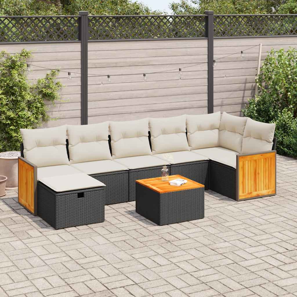 8721158734822_m_en_hd_1 vidaXL 8 Piece Garden Sofa Set with Cushions Black Poly Rattan - Image 1