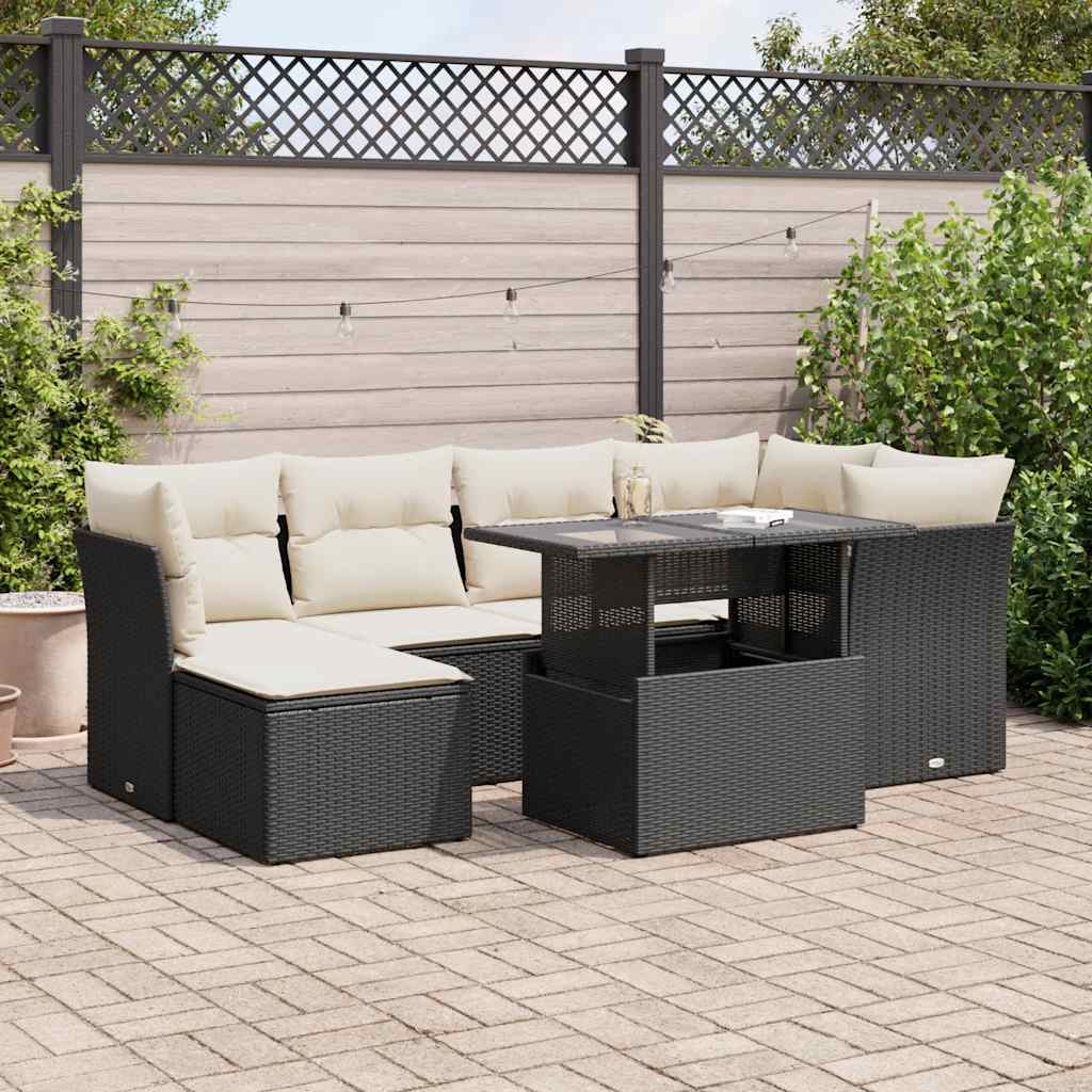 8721158736239_m_en_hd_1 vidaXL 7 Piece Garden Sofa Set with Cushions Black Poly Rattan - Image 1