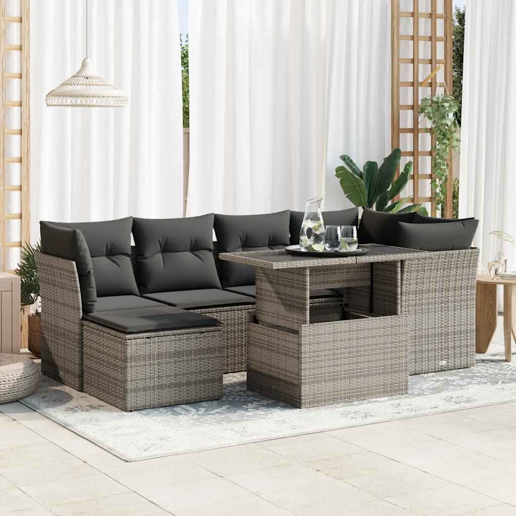 8721158736277_m_en_hd_1 vidaXL 7 Piece Garden Sofa Set with Cushions Grey Poly Rattan - Image 1