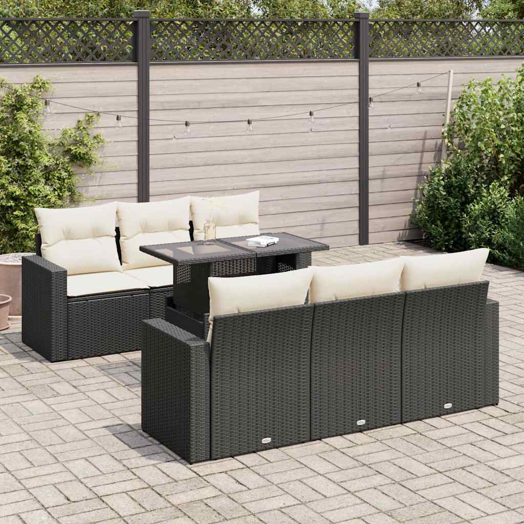 8721158736932_m_en_hd_1 vidaXL 7 Piece Garden Sofa Set with Cushions Black Poly Rattan - Image 1