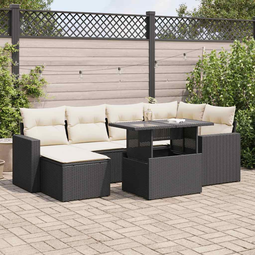 8721158737830_m_en_hd_1 vidaXL 7 Piece Garden Sofa Set with Cushions Black Poly Rattan - Image 1