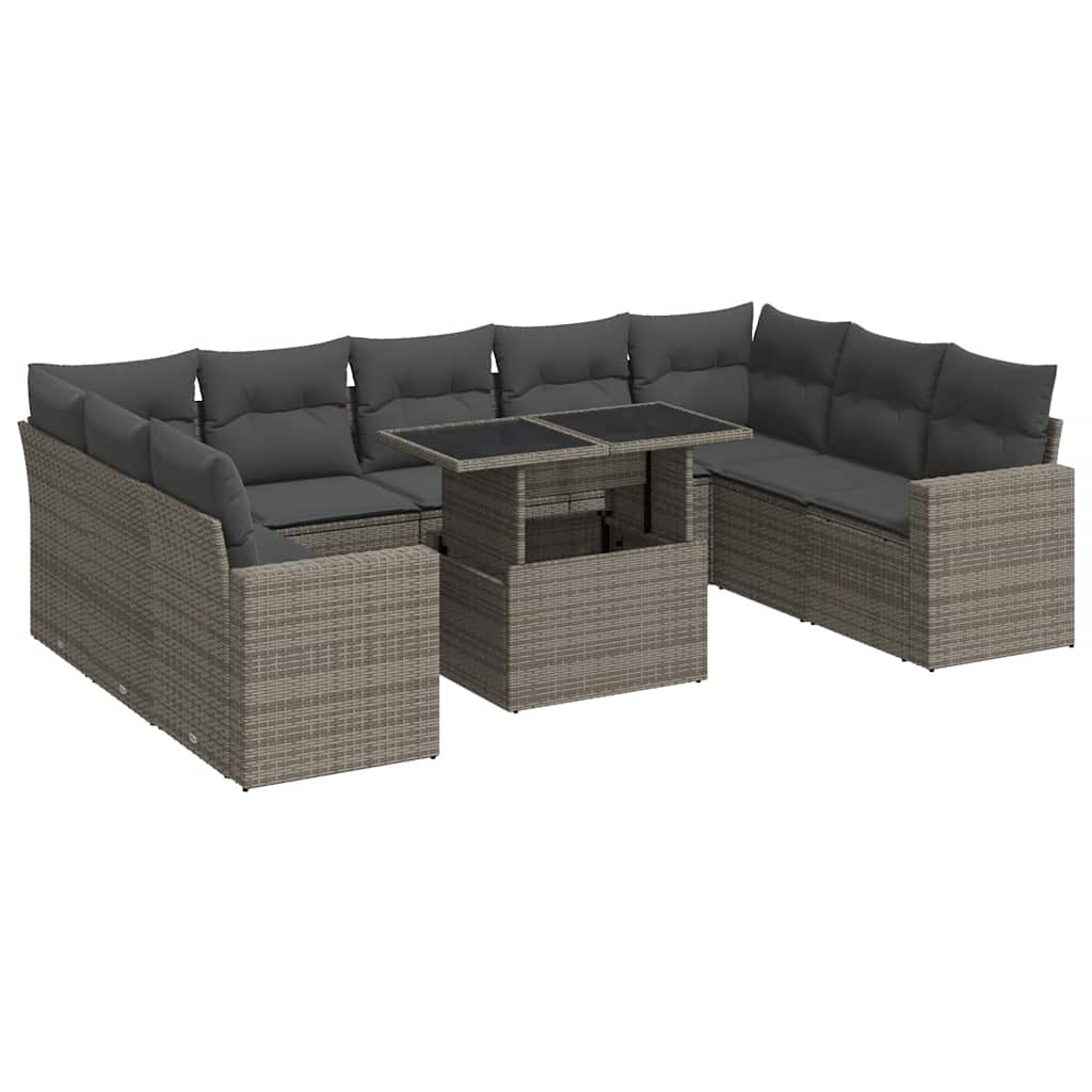 8721158738172_a_en_hd_1 vidaXL 10 Piece Garden Sofa Set with Cushions Grey Poly Rattan - Image 2