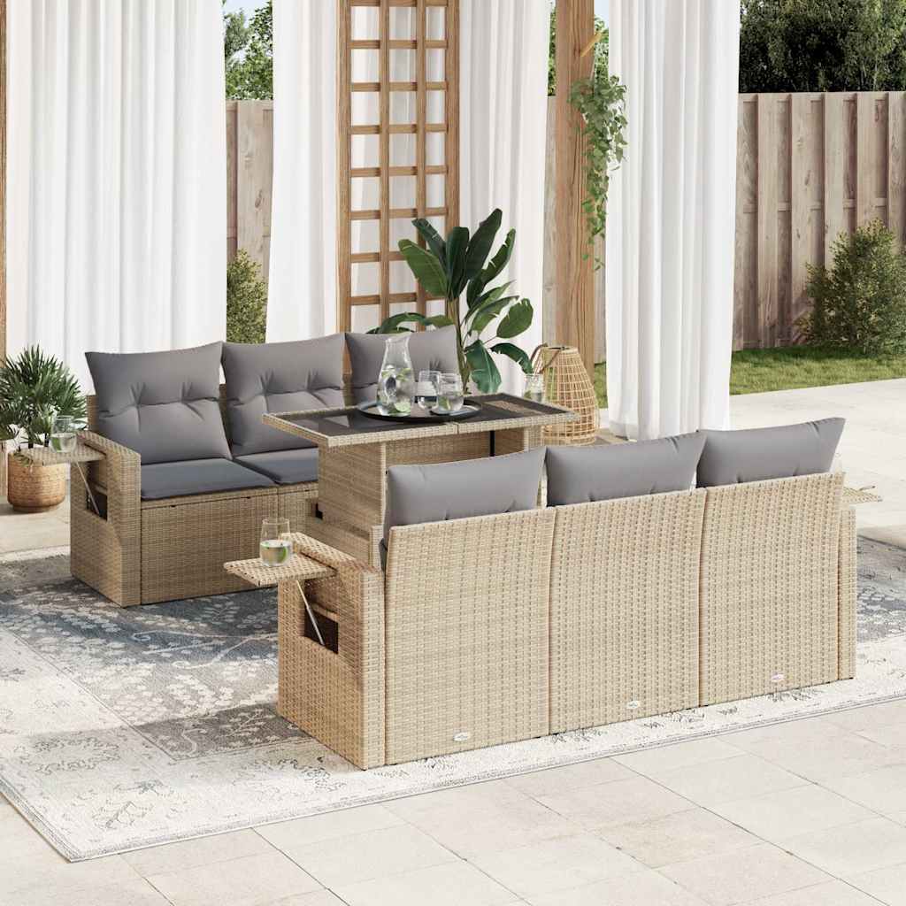 8721158738561_m_en_hd_1 vidaXL 7 Piece Garden Sofa Set with Cushions Beige Poly Rattan - Image 1
