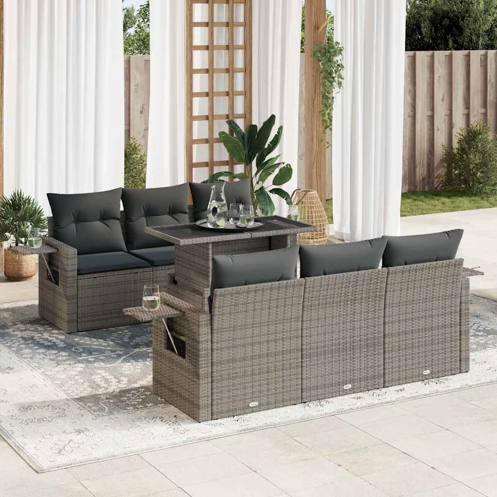 8721158738578_m_en_hd_1 vidaXL 7 Piece Garden Sofa Set with Cushions Grey Poly Rattan - Image 1