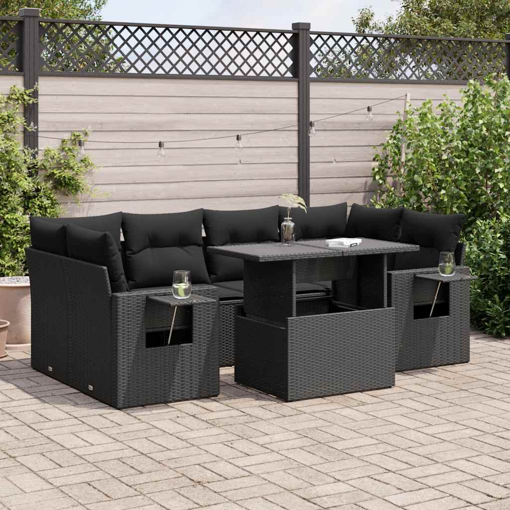 8721158738622_m_en_hd_1 vidaXL 7 Piece Garden Sofa Set with Cushions Black Poly Rattan - Image 1